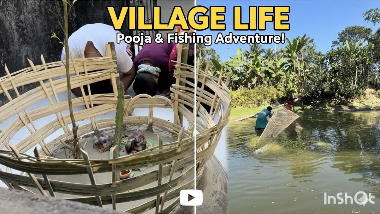 Went village for Puja, Fishing in pond had lots of fun