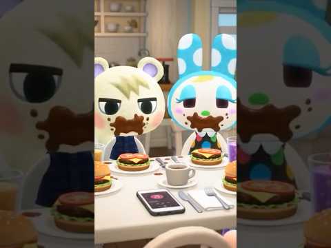 【理不尽アニメ】食べ方！？音楽で別人になるジュンとフランソワ😆（どうぶつの森でアニメ）