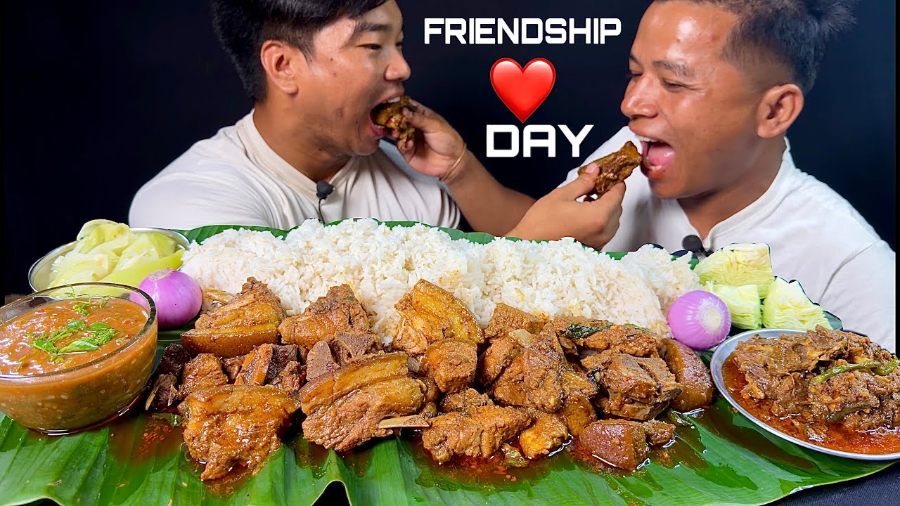 HAPPY FRIENDSHIP DAY Special Mukbang || PORK + BEFF = 🤤 ||