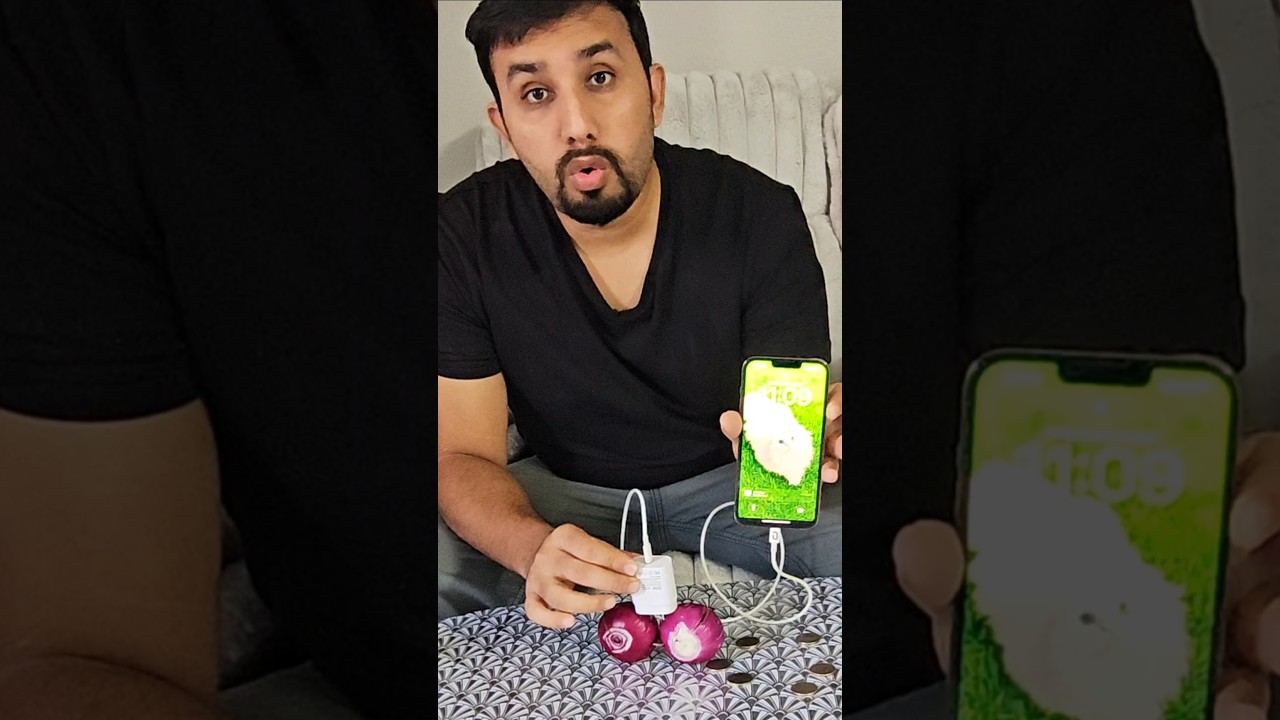 Phone charging, using onion and coin experiment #shorts