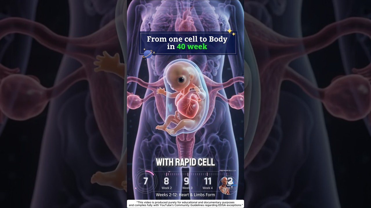 How One Tiny Cell Becomes a Baby in 40 Weeks 🤯 #easyexplains #biology #educationalvideo