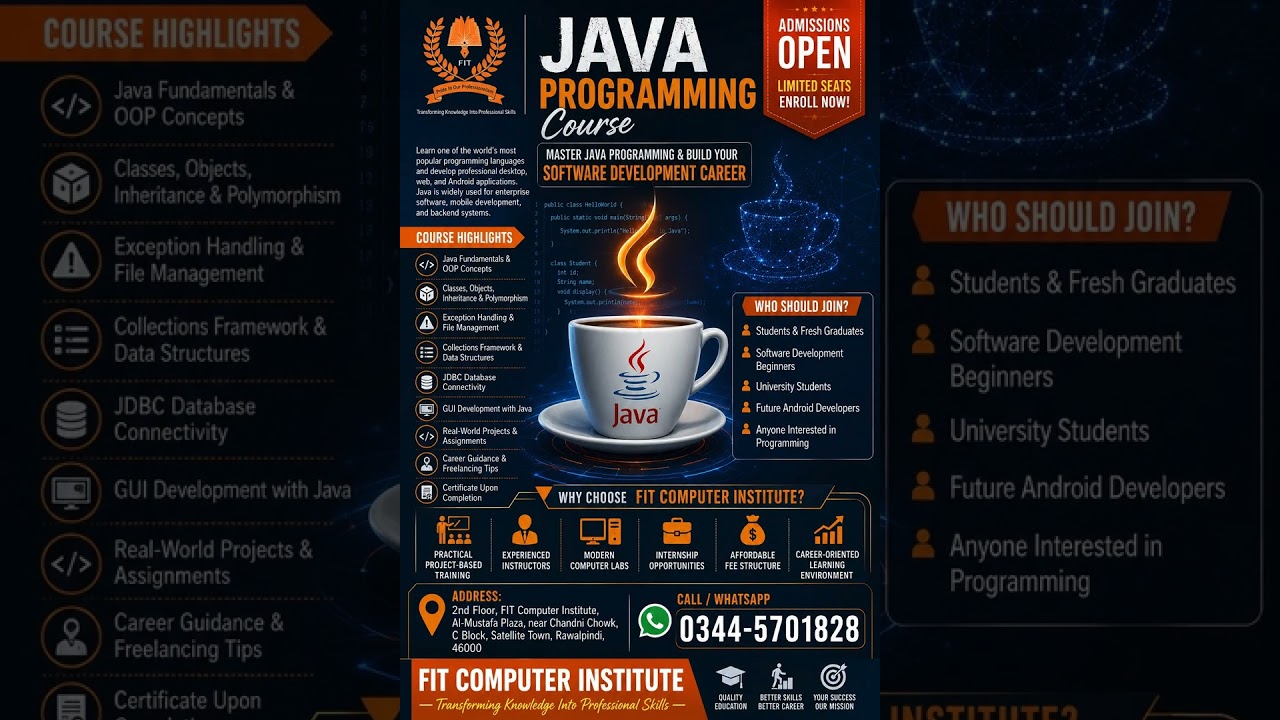 Java Programming Course In Rawalpindi And Islamabad
