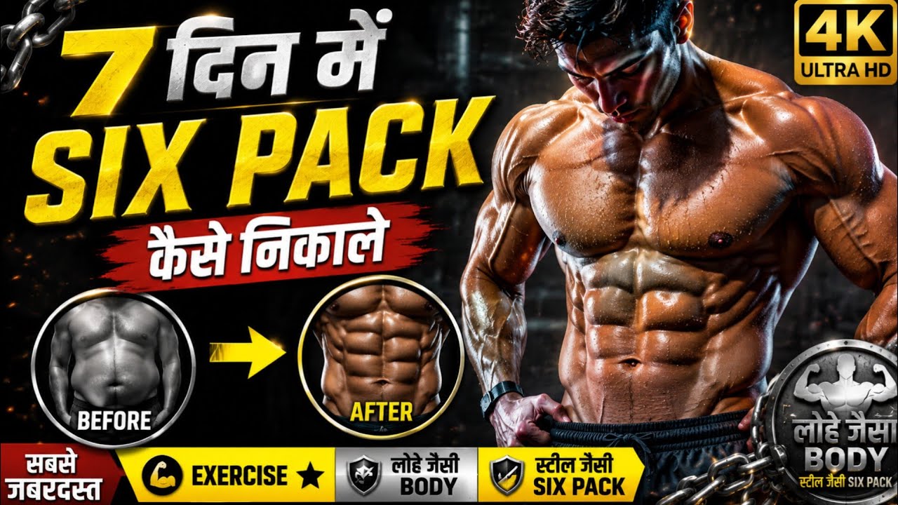 7 दिन में SIX PACK ABS निकालो 💪 | सबसे जबरदस्त Exercise 🔥 लोहे जैसी Body, स्टील जैसी Abs! Fitnes 