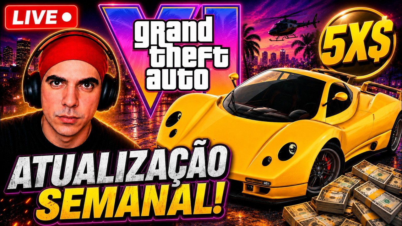 🔴 NOVA ATUALIZAÇÃO ÉPICA NO GTA ONLINE! 5X GTA$, NOVOS CARROS E DINHEIRO GRÁTIS + GTA 6 | AO VIVO