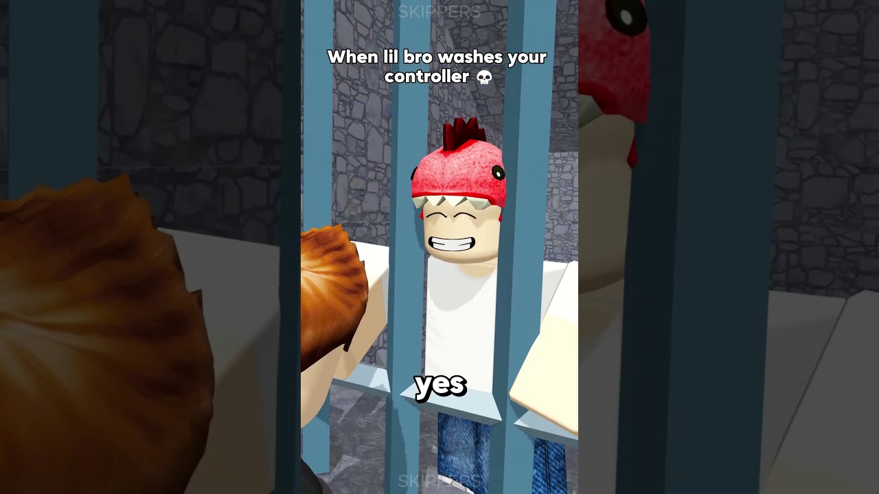 When lil bro washes your controller 💀  #shorts #roblox #robloxanimation #usa