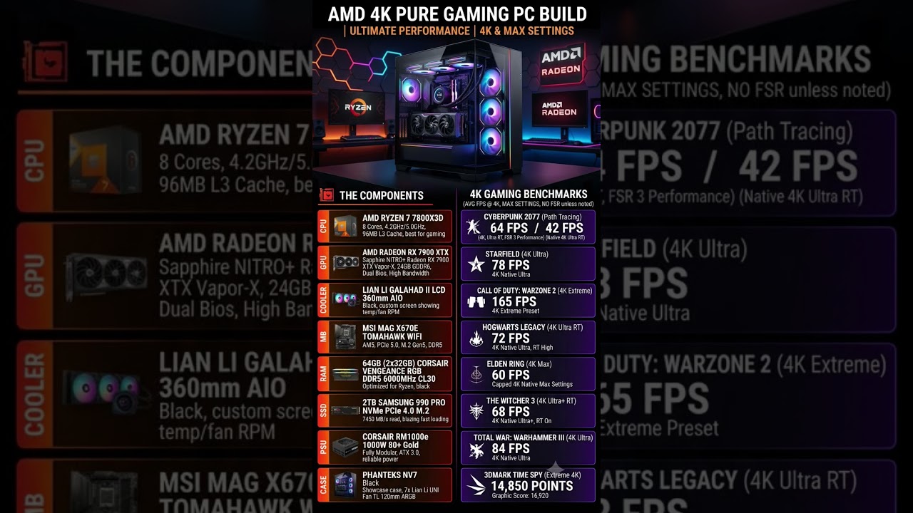 The Ultimate 4K AMD Gaming PC Build! 🤯 #shorts