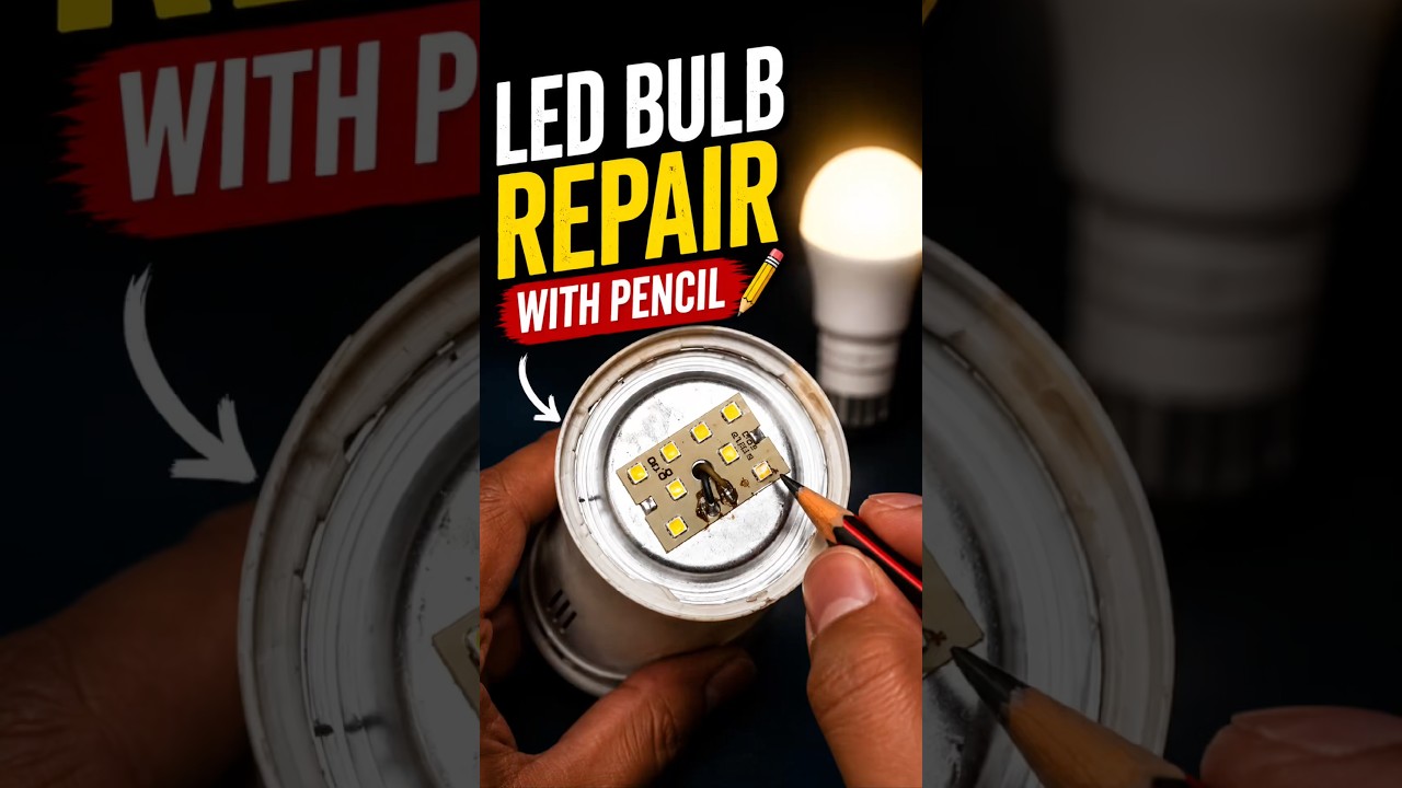 Kharab Bulb Ko Repair Karo Sirf Aik Pencil Se #diy #repair #electronics
