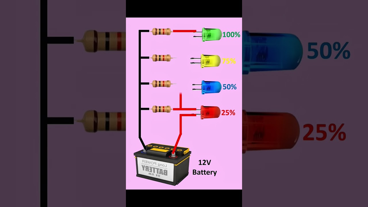 12V ব্যাটারি LED সার্কিট 🔥 | সহজ Electronics Animation | Resistor কিভাবে #electronics  #12vbattery