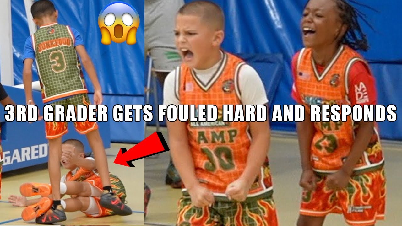3RD GRADER GETS FOULED HARD AND RESPONDS BY GETTING BUCKETS!