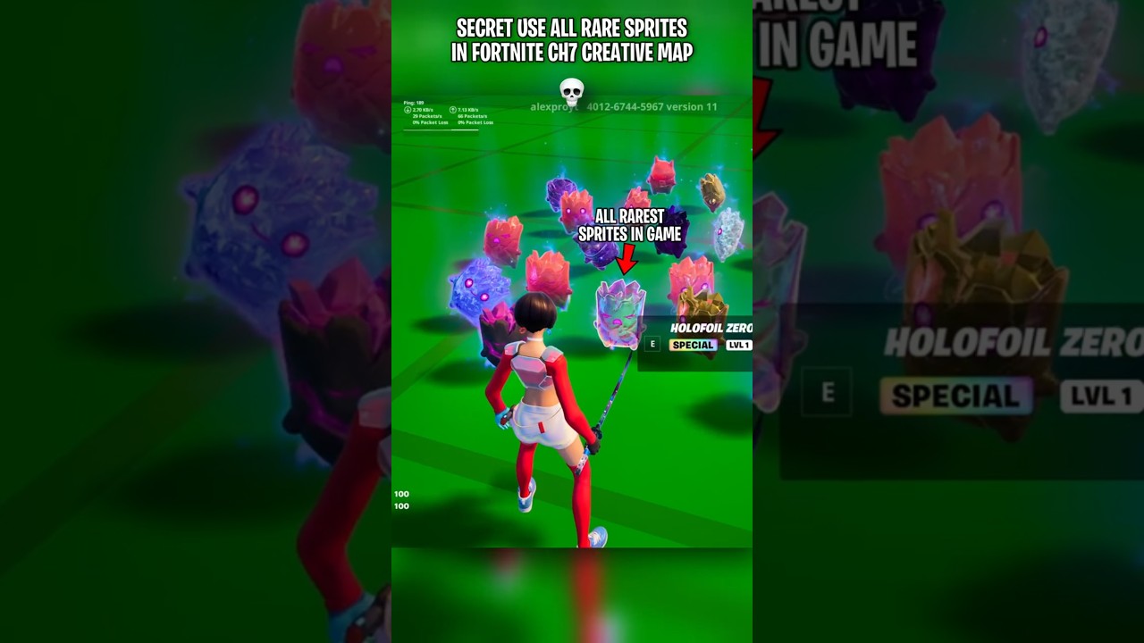 SECRET USE ALL RARE SPRITES IN FORTNITE CREATIVE in Chapter 7 Season 3 💀 #fortnite #fortniteclips