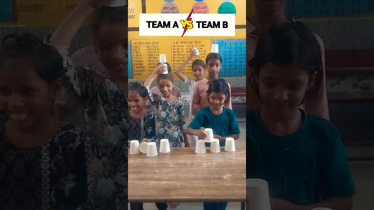 Cup tower challenge #school #viralvideo #education