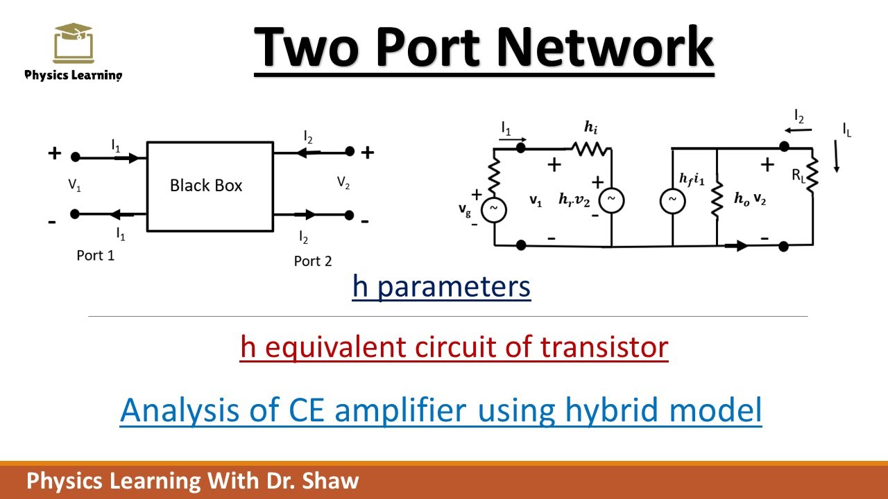h parameters fo two port network | analysis of CE amplifier using h parameters