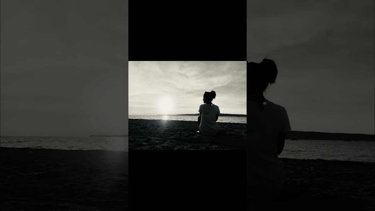 Finding Peace in the Shadows | Black and White Sunset Beach Vlog 🌊🖤