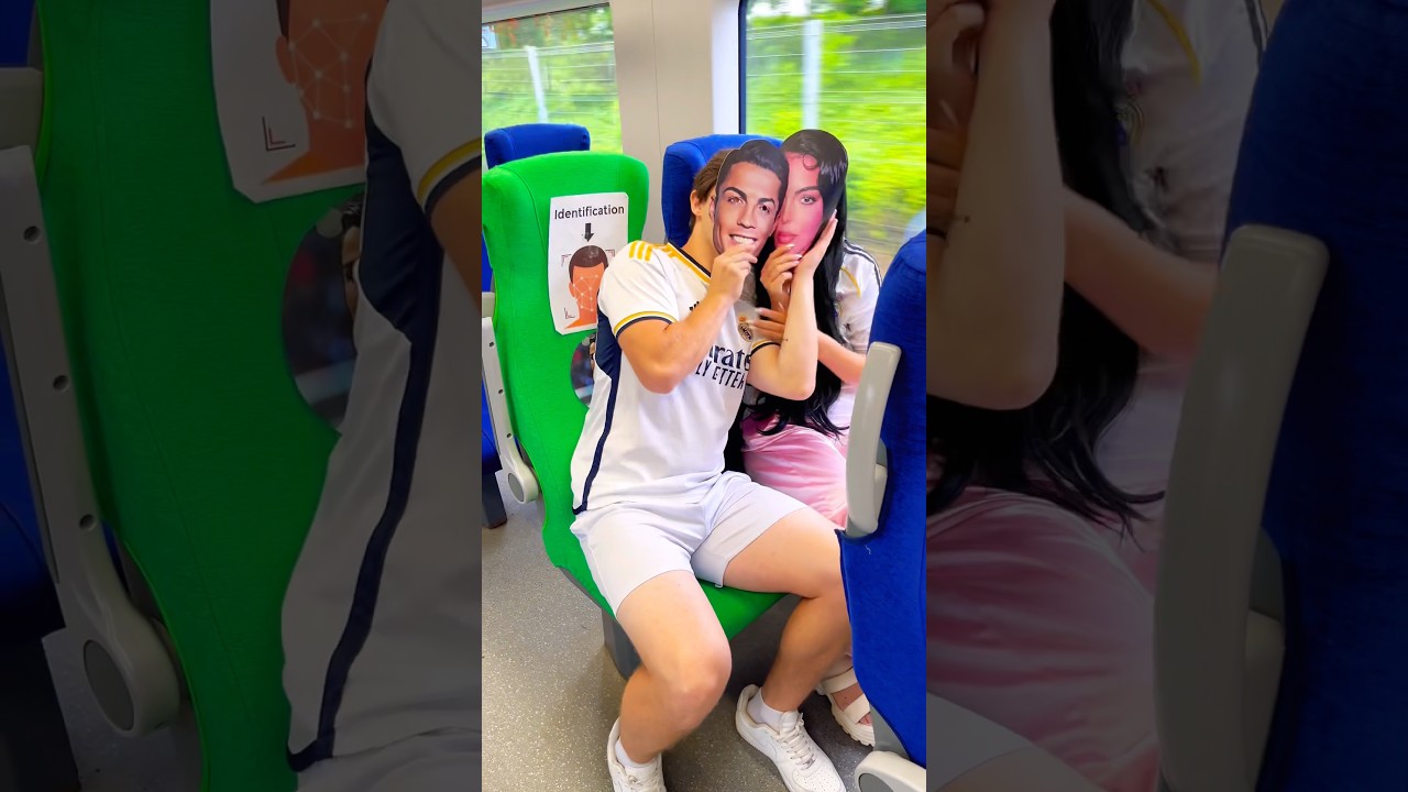 Ronaldo appeared next to Georgina on the subway but…🤔#alexlips #funny #pranks #ronaldo #football