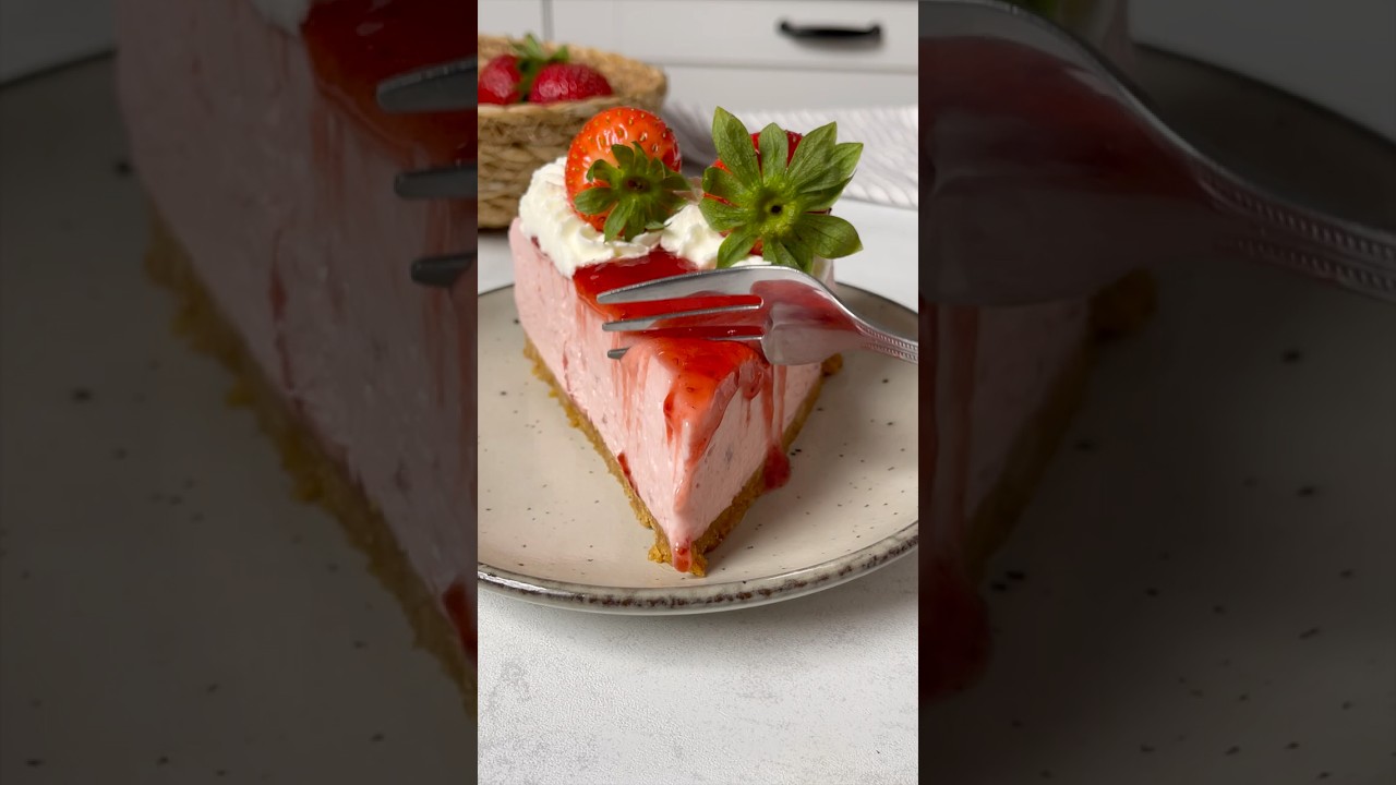 No-Bake Strawberry Cheesecake 🍓