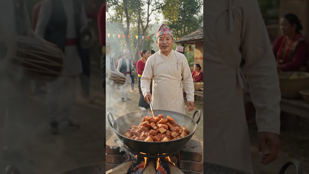 ओहो साकेला उभौली 😱 || Cooking spicy pork,local chicken,wachipa 😋👍🏻#cooking #ytshorts #sakelaubhauli