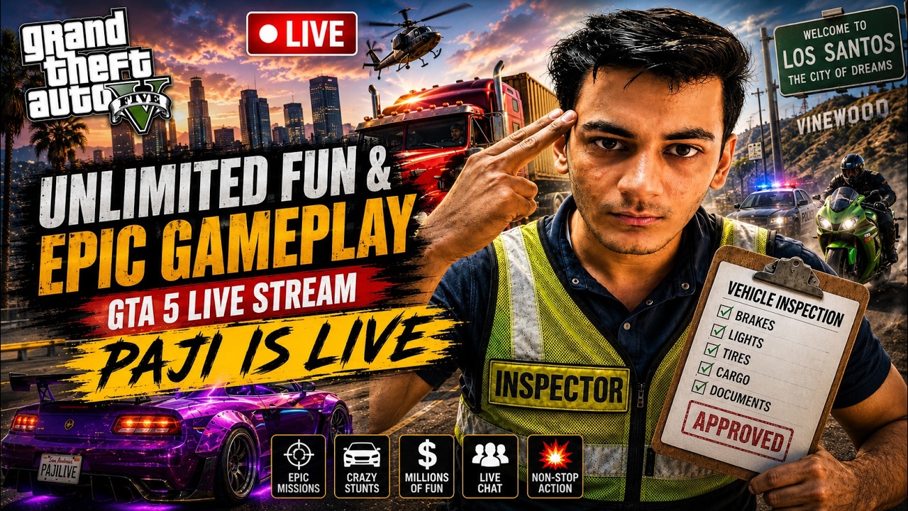 🔴 GTA 5 LIVE 🔥 Crazy Missions, Epic Stunts & Funny Gameplay | PAJI IS LIVE #gta5 #gtav #gaming