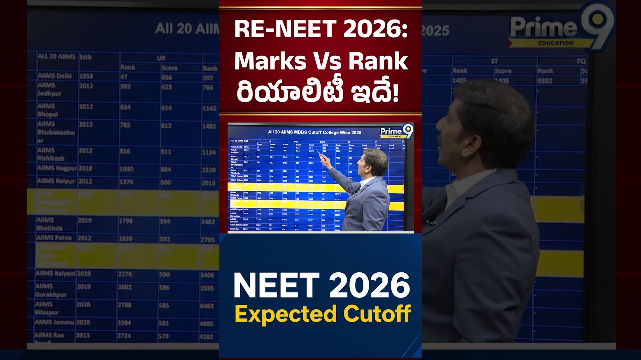 RE-NEET 2026: Marks Vs Rank రియాలిటీ ఇదే! | Prime9 Education #careerguidance #neet #nbvsubbarao