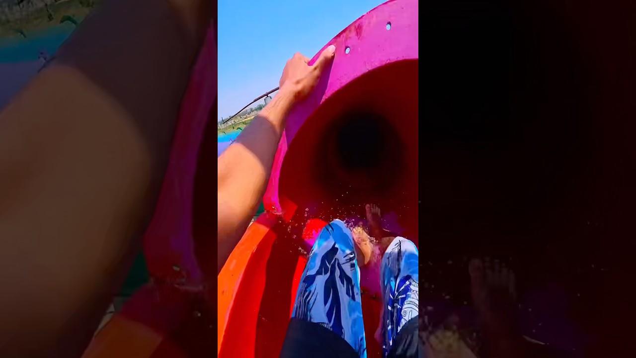 Waterpark slide PoV #parkour #speedruning #freerun #park #waterslide #fun#parkourlife #youtubeshorts