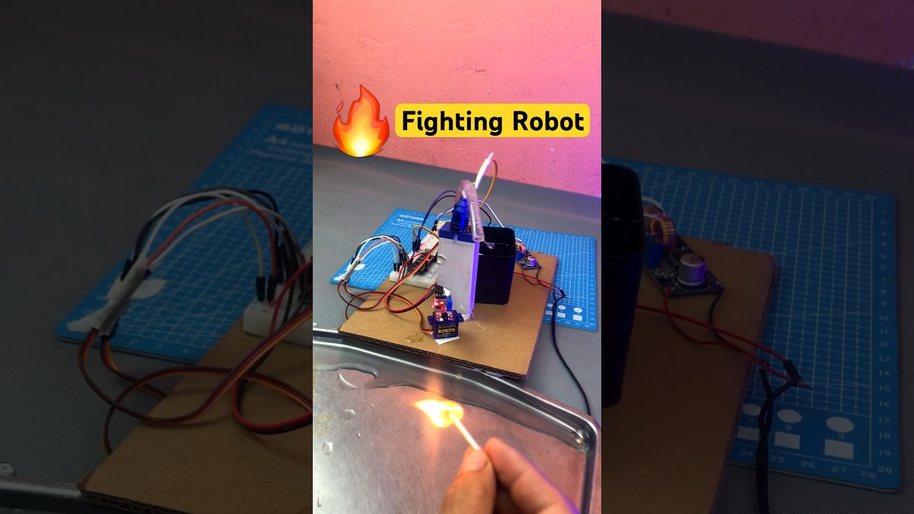 This Robot Can Detect & Kill Fire Itself! 😱🔥 #shorts #trending  #arduino