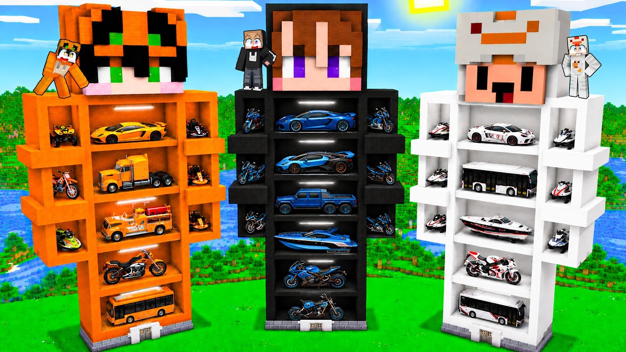 KITA BUAT GARASI MOBIL TERMEWAH DI DALAM PATUNG RAKSASA DI MINECRAFT!!