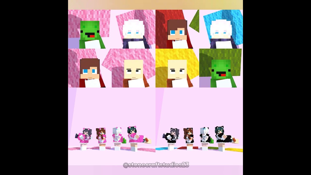 1 or 2:When Your 4 Maid Has a Tail💅😍🥰 -Minecraft Short Animation #trending #shorts