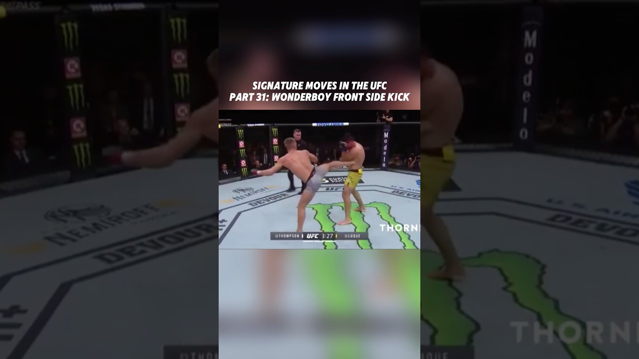 Signature Moves In The UFC Part 31: Wonderboy Thompson Front Side Kick! #ufc #mma #knockout #karate