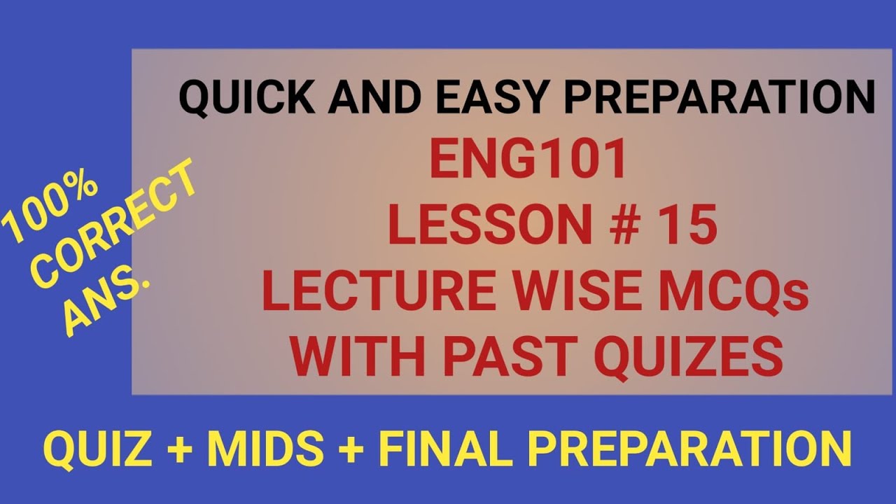 ENG101 LECTURE 15| Eng101 Quiz| Eng101 Midterm Preparation 2023| VU study With Me