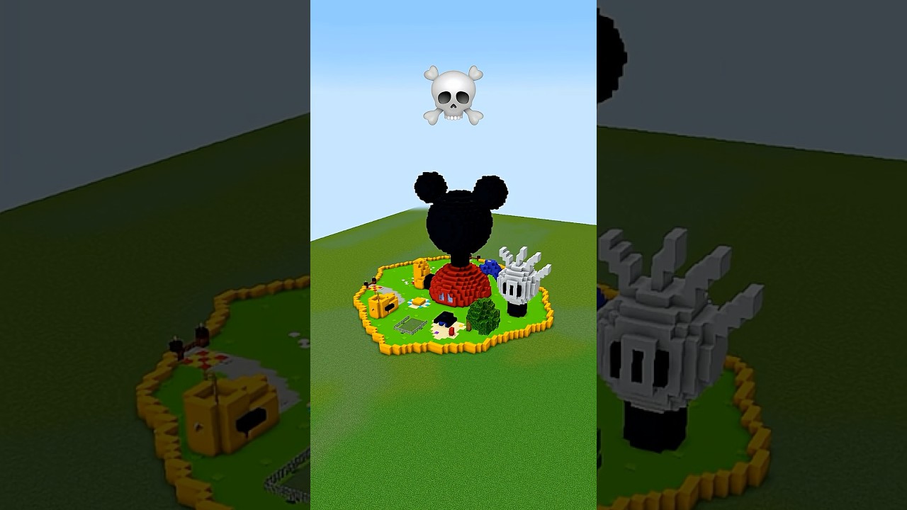Minecraft Mickey Mouse Clubhouse Build Battle - Noob vs Pro vs Hacker vs God #shorts #minecraft