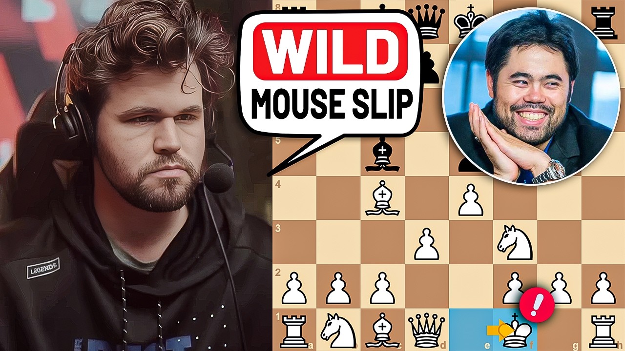Magnus Blunders with a Mouse Slip Against Hikaru! 😱