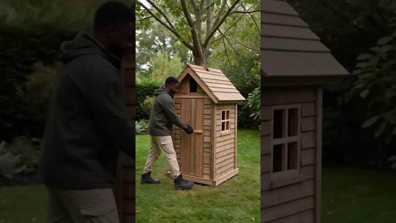 Cabin Built in Hours 🌲 #shorts #survival #bushcraft #cabin #woodworking #outdoors #viral #fun #fyp