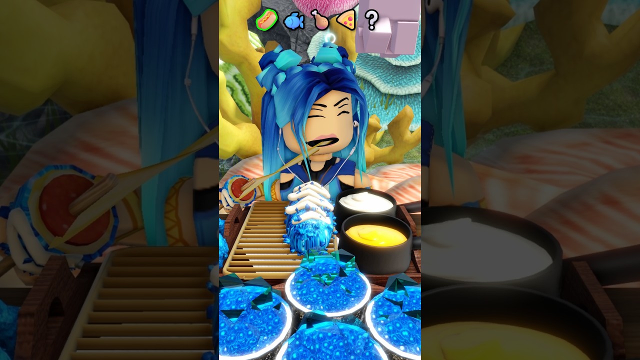 Eating Blue Food Only! 💙 Roblox ASMR Mukbang!
