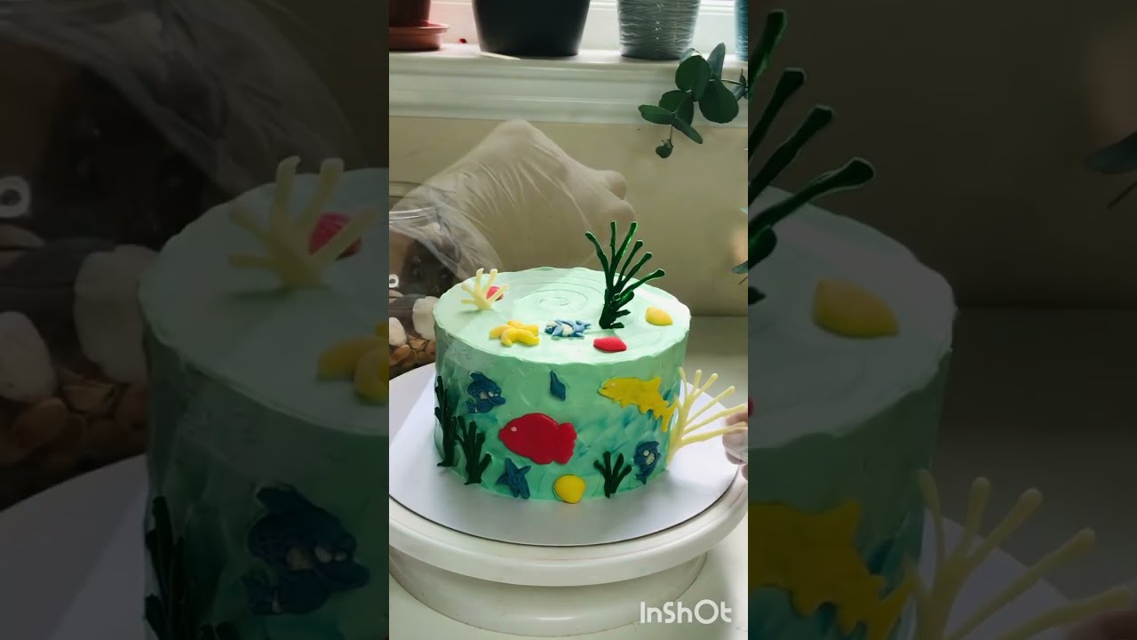 Ocean Theme Cake | Sea Theme Non fondant Cake Design | Cake Making #shorts