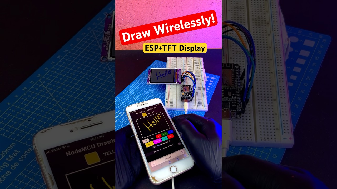 Draw on Your Phone, See it on TFT! 🤯 ESP8266 Magic #shortsvideo