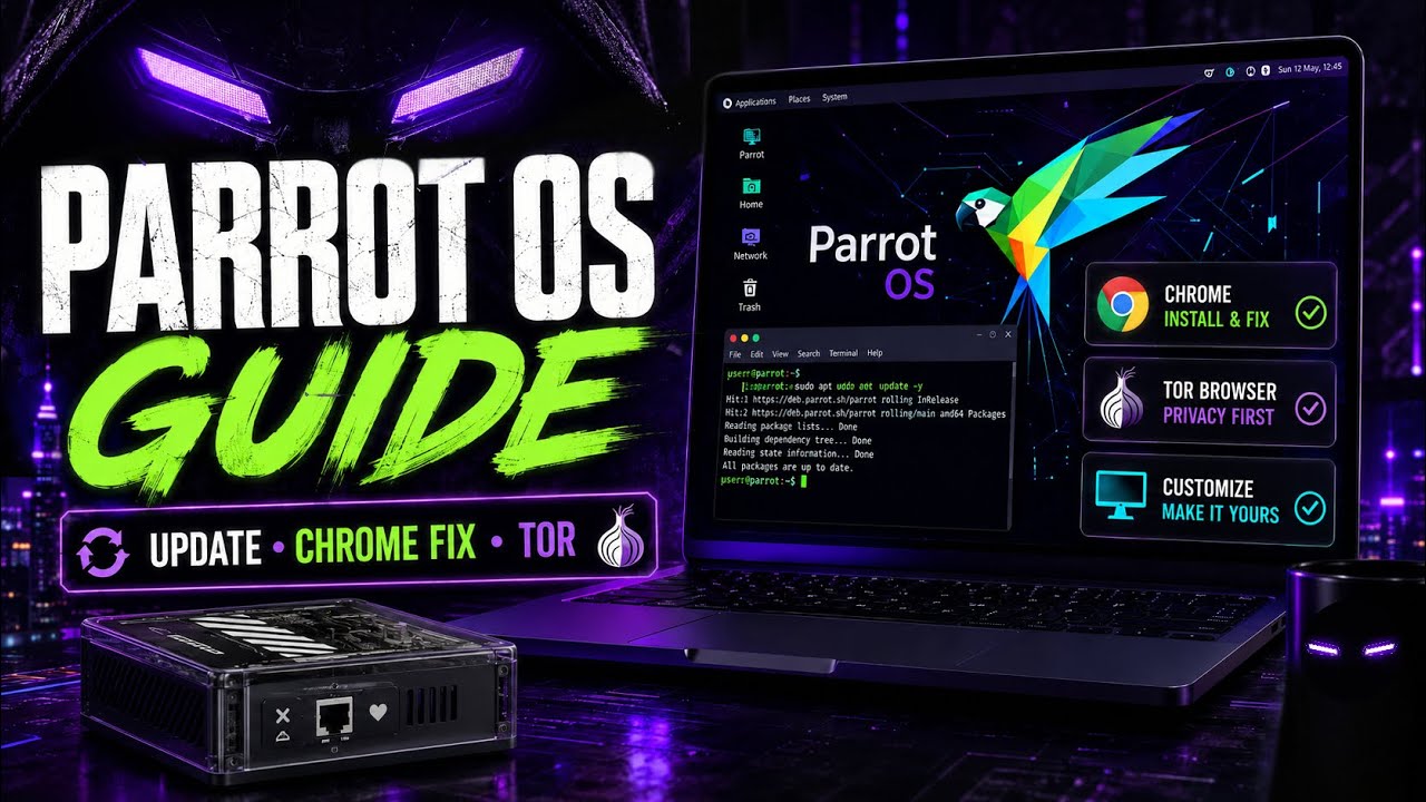 Parrot OS Beginner Guide: How To Update OS, Customize, Install Chrome & Tor + Dark Web Tools Demo!  