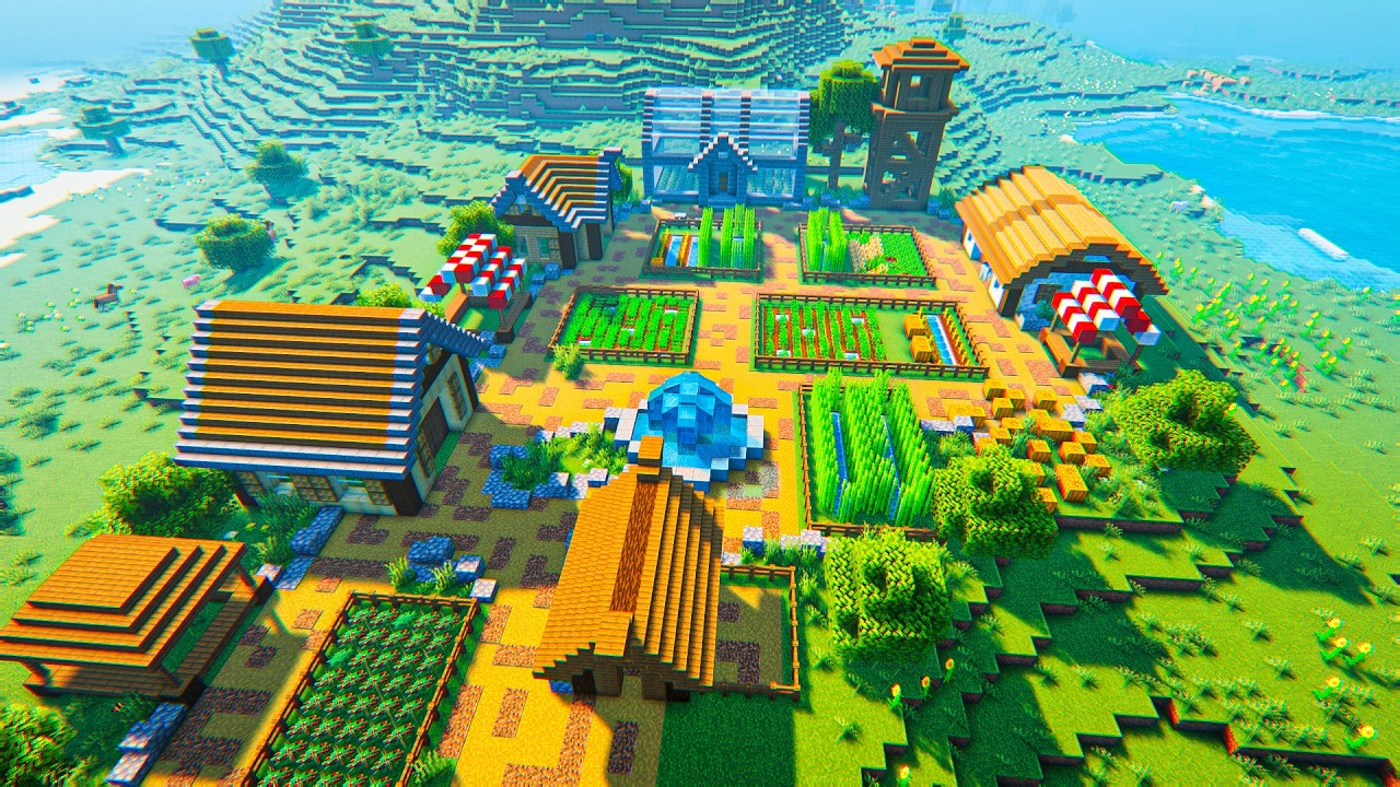 CONSTRUÍ UMA FAZENDA ACONCHEGANTE NO MINECRAFT