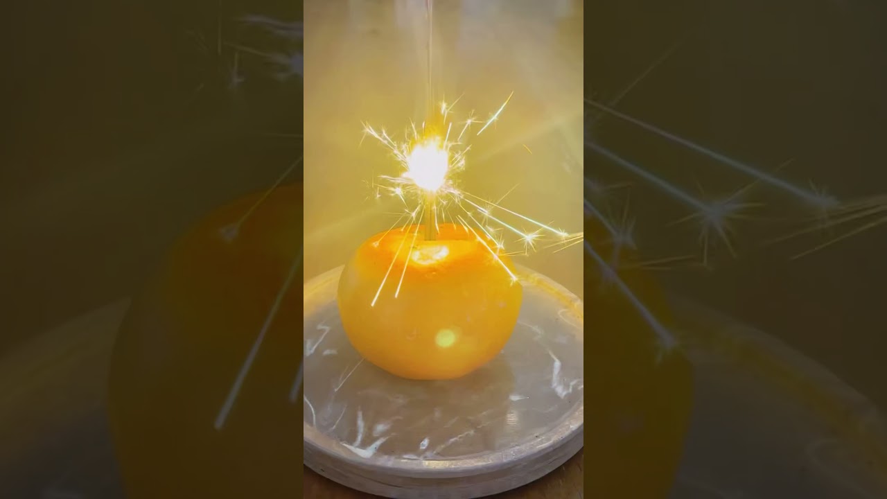 I Set Fire to This Thing Inside a Mandarin! 🍊🔥
