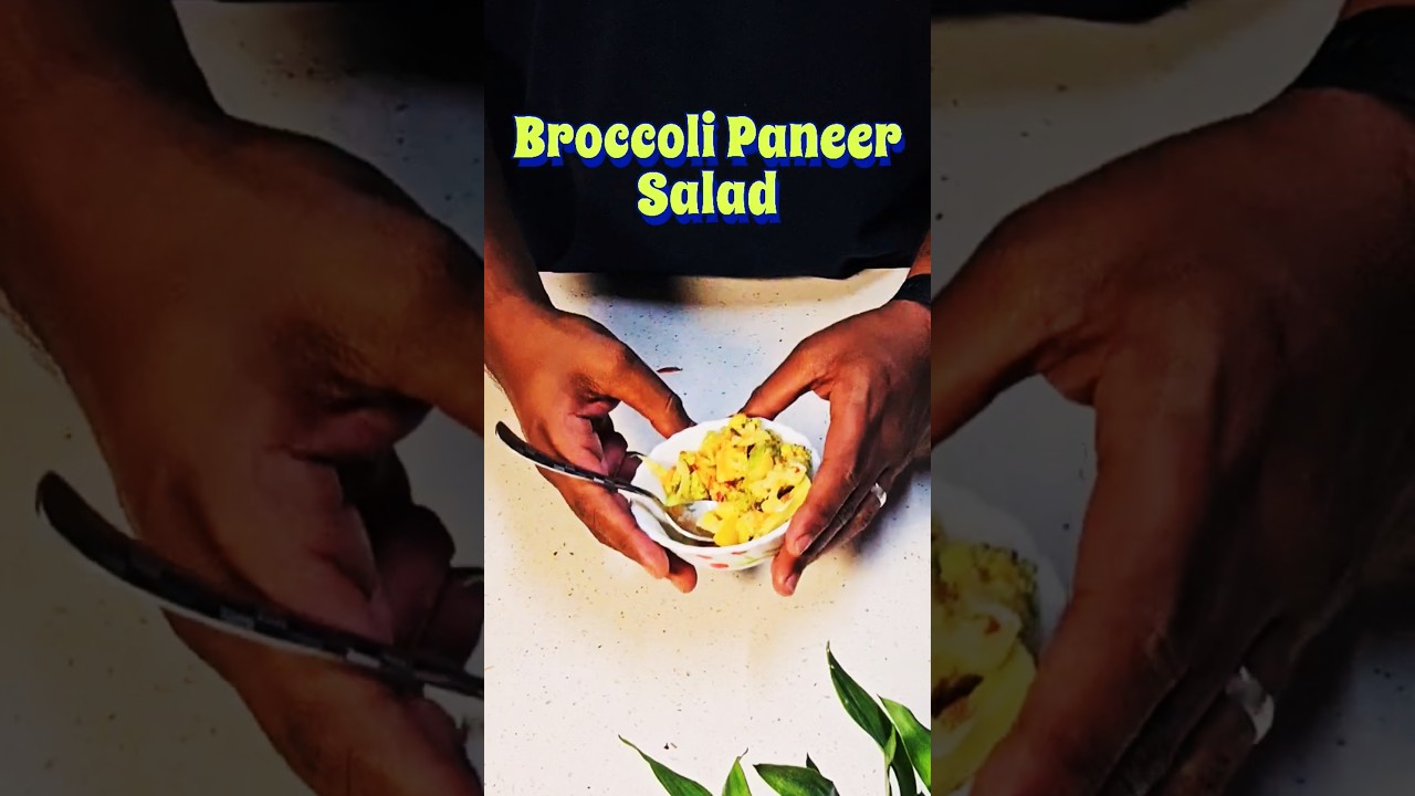 Healthy & Creamy Broccoli Paneer Salad 🥗 #food #cooking #recipe