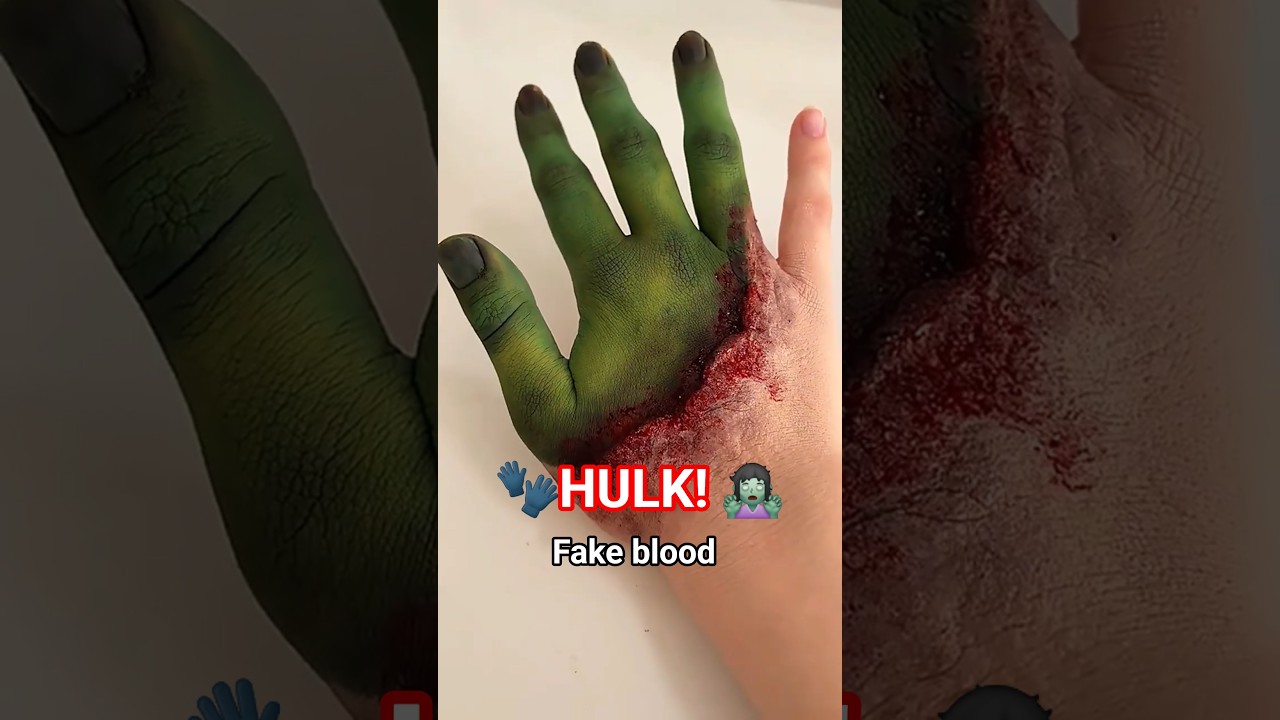Transforming my hand into HULK! 😱🧟‍♀️ #SFXMakeup #SpecialEffects #MakeupArtist #CreativeMakeup