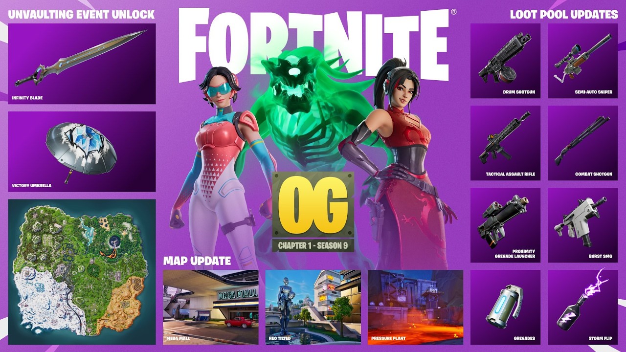 Fortnite: OG SEASON 9 STARTS JUNE 25, EPIC SUMMER BREAK AND MORE!