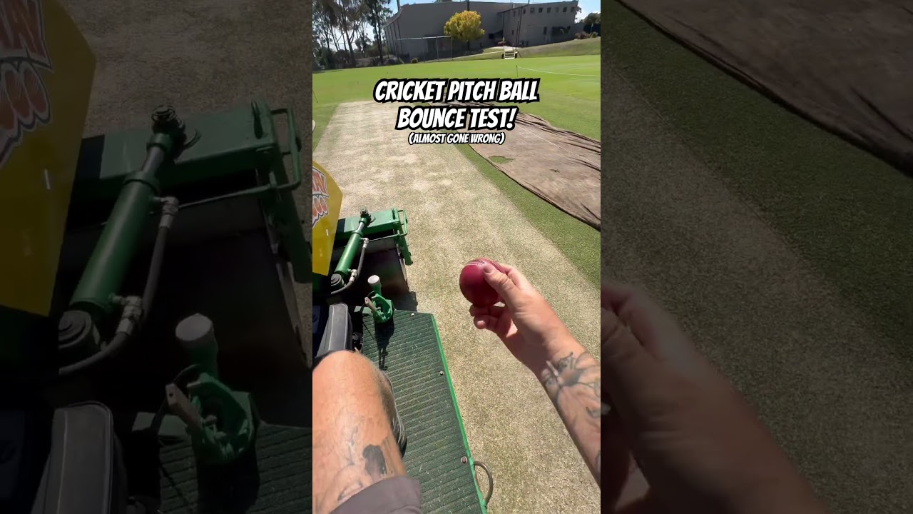 Cricket Pitch Bounce Test! 🏏 #cricket #work #grass #shorts #cricketshorts