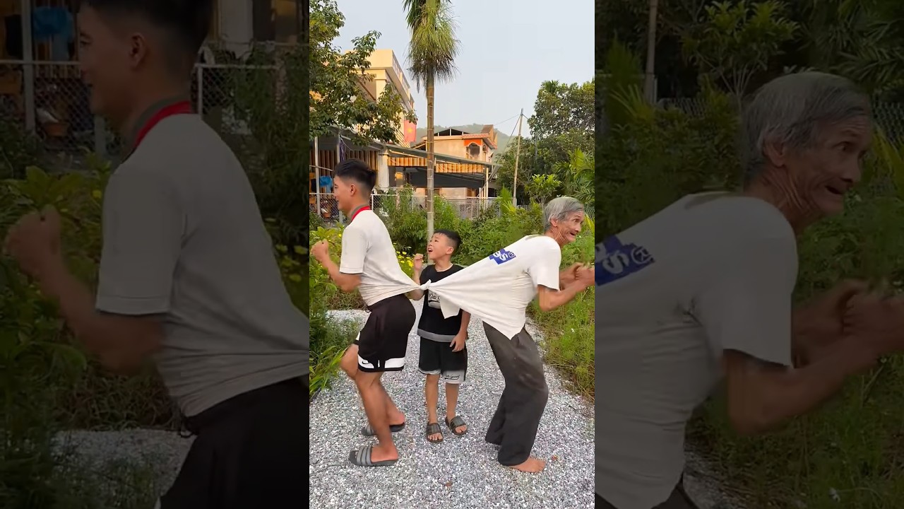 Cậu 🥹😘😂🤷🏼bé tốt bụng gỡ áo bị mắc cho hai ông cháu bang Mẹo vặt cuộc sống#shorts#cute