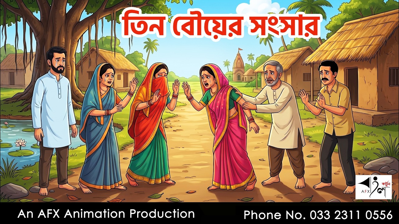 তিন বৌয়ের সংসার  Bangla Cartoon | বাংলা কার্টুন  | Thakumar Jhuli | AFX Animation