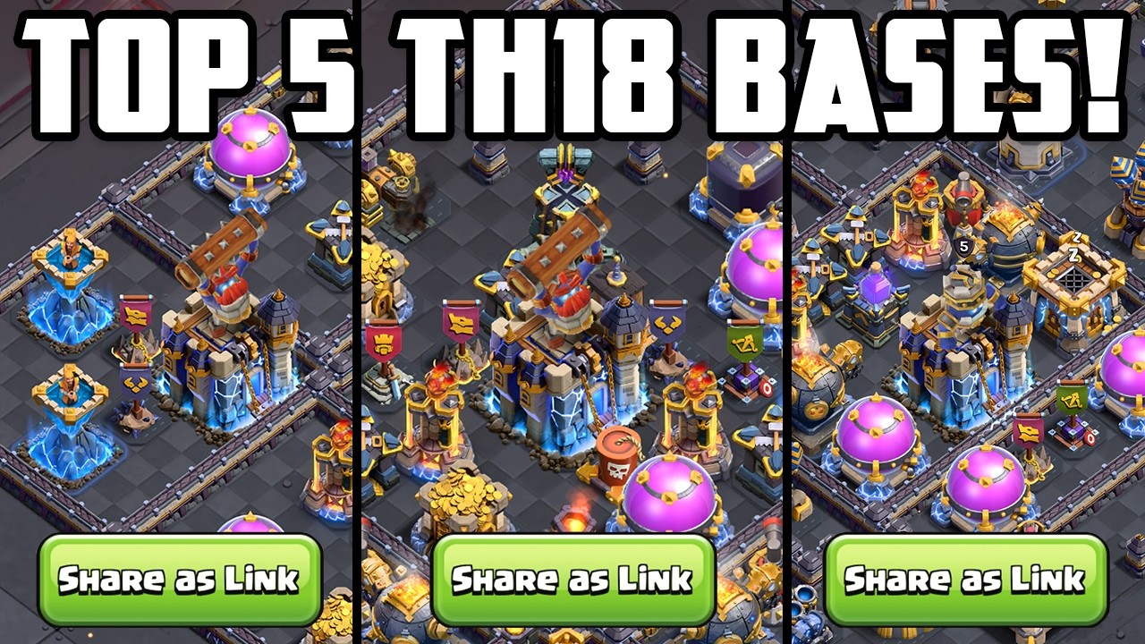 Top 5 Nasty Town Hall 18 Bases for Ranked Mode! With TH18 Base Link (Clash of Clans)