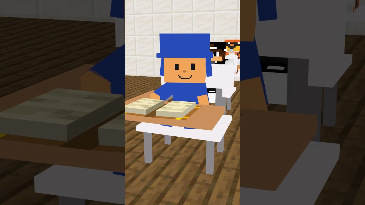 POCOYO OLVIDO LA TAREA #shorts #minecraft  #robux #roblox #pocoyo