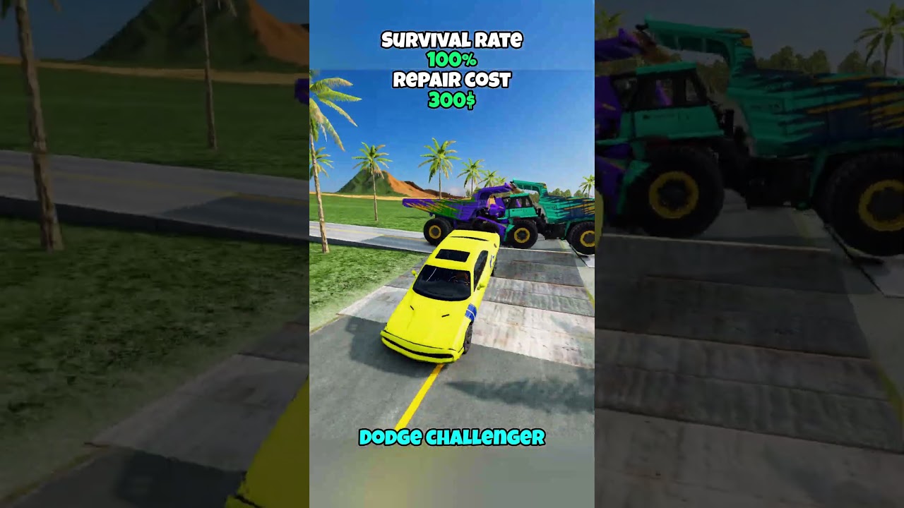 Which of these vehicles can jump between the two dump trucks? #beamng #beamngdrive #game #gaming