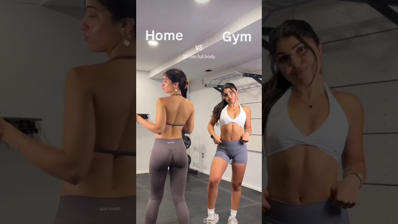 Home vs Gym 30 min full workout #shorts #homeworkout #gymmotivation #challenge #viralworkout #fit