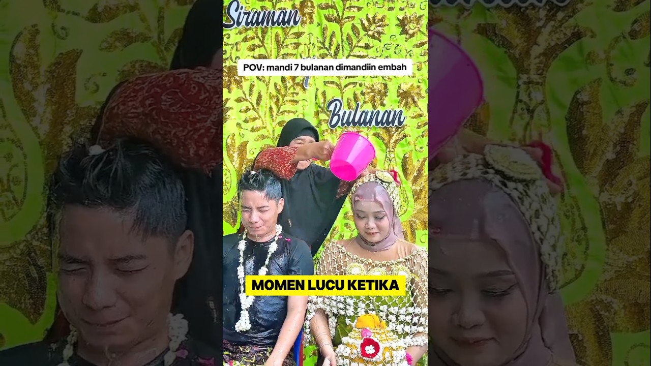 momen lucu ketika acara 7 bulanan dimandiin sama nenek ‼️‼️‼️#lucu #acara #7bulanan #kocak #shorts