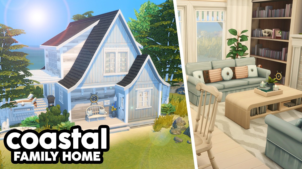 Coastal Family Home // The Sims 4 Speed Build
