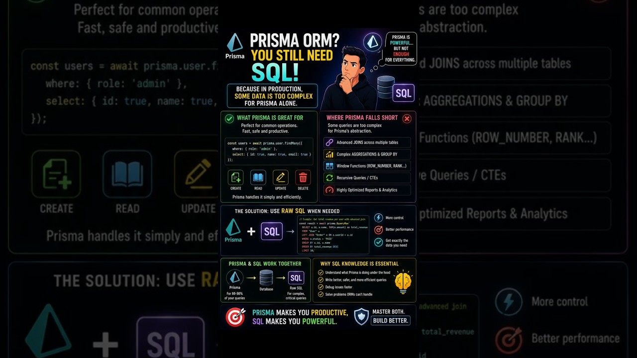 Using Prisma ORM doesn't mean you can skip learning SQL.